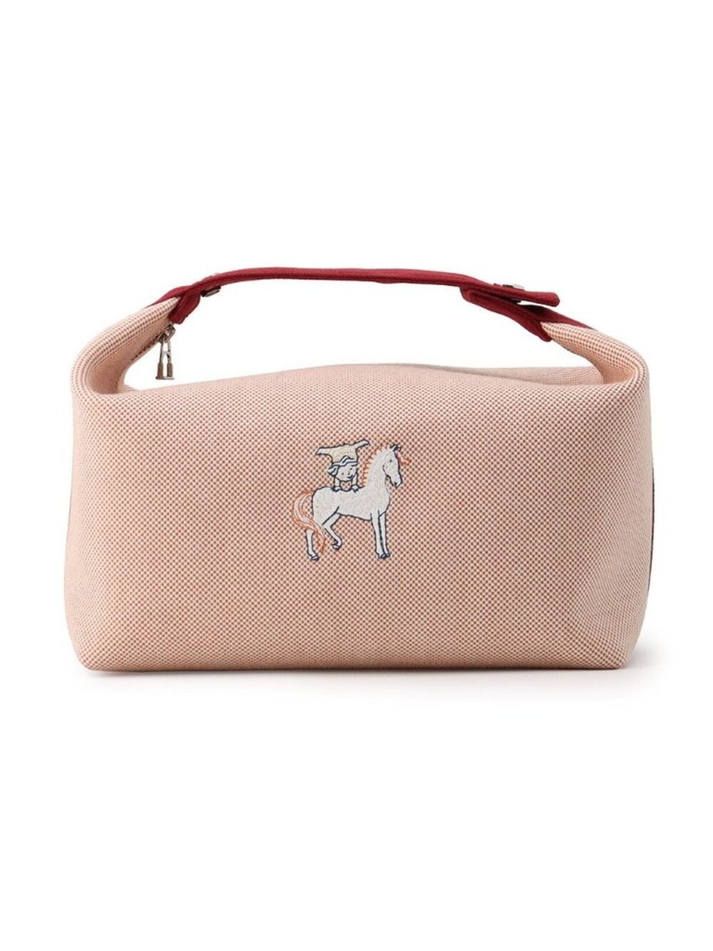 Hermes Handbag Bride-a-Brac GM Cabriole Terracotta Silver Canvas Pouch